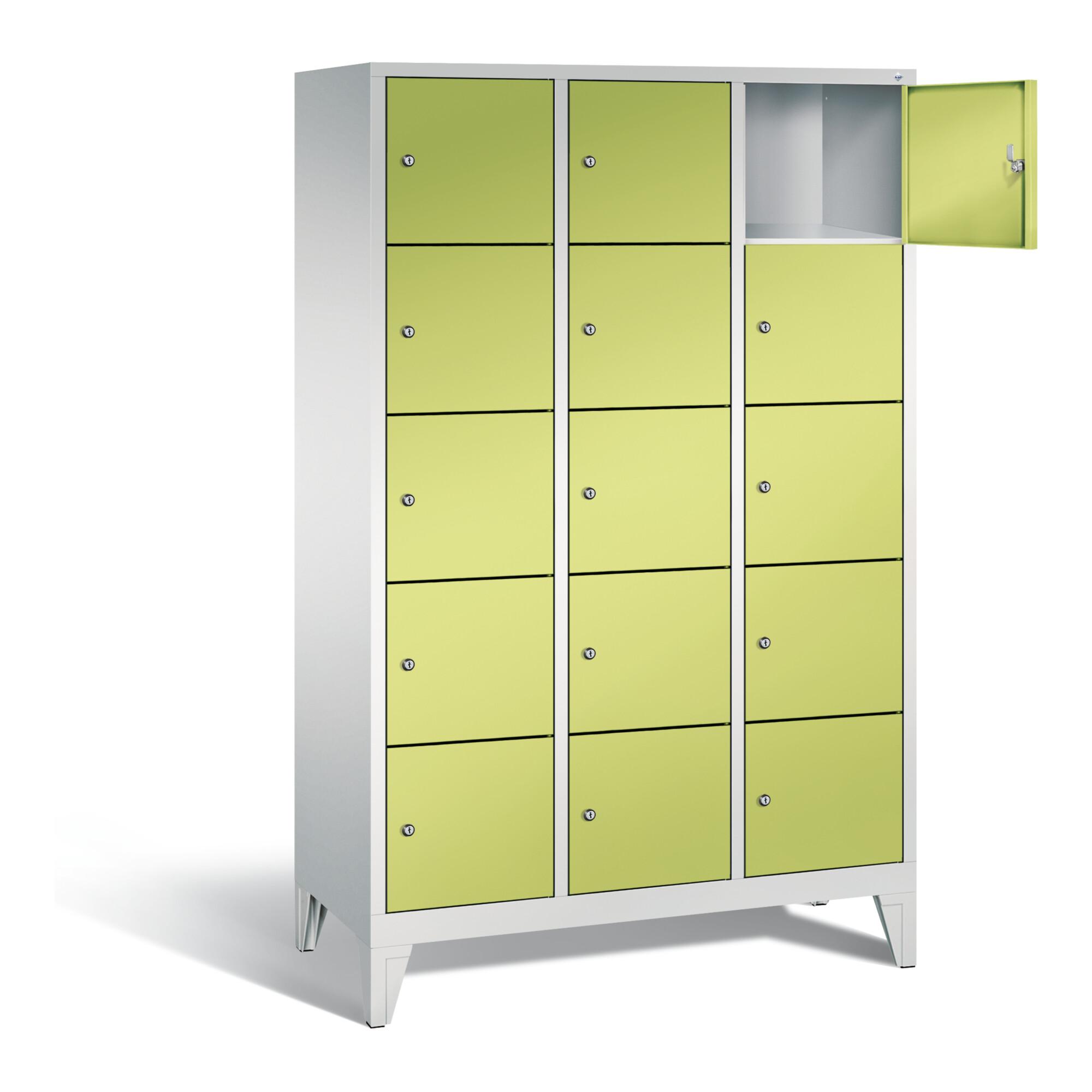 C+P Garderobenschrank Classic, H1850xB1200xT500mm, Front Viridingrün, Korpus Lichtgrau (8010-325) ; C + P Möbelsysteme (8010-325|S10313)