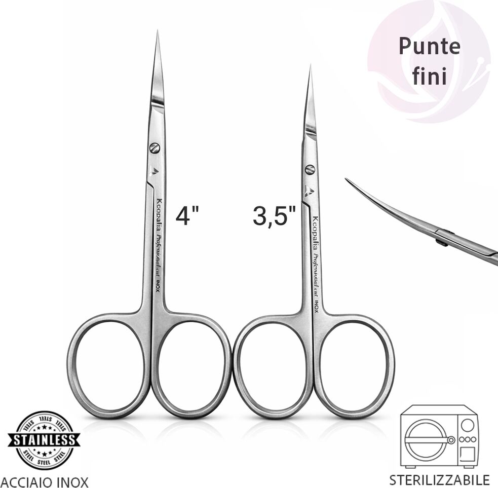 Tuttoperlestetica Forbici pelli Manicure Professionali per Estetista Keopalia – Acciaio Inox Sterilizzabili in Autoclave 4"