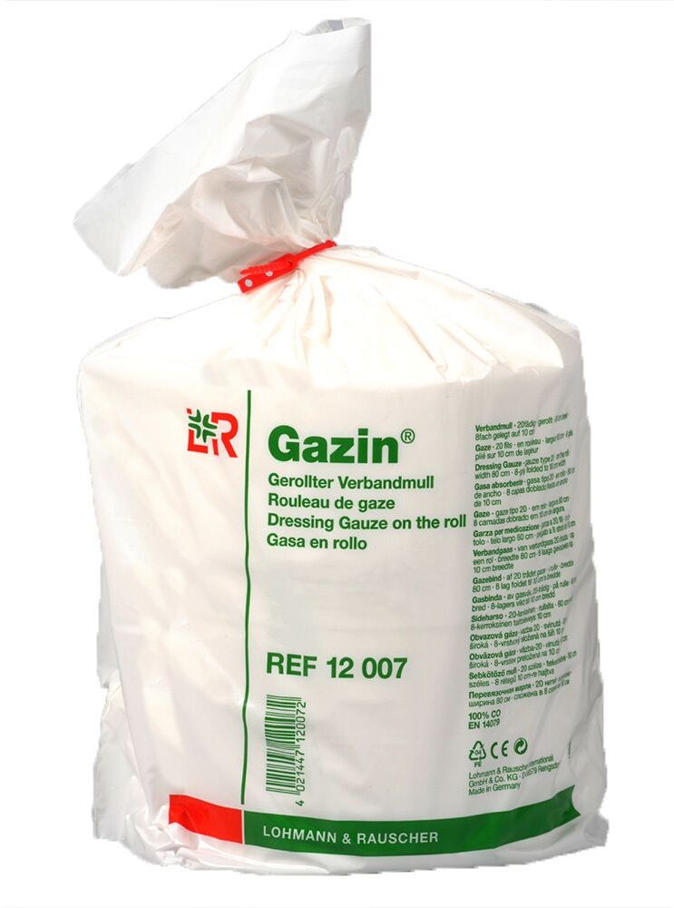 Gazin Verbandmull 10 cmx5 m 4fach gerollt 1 St Kompressen