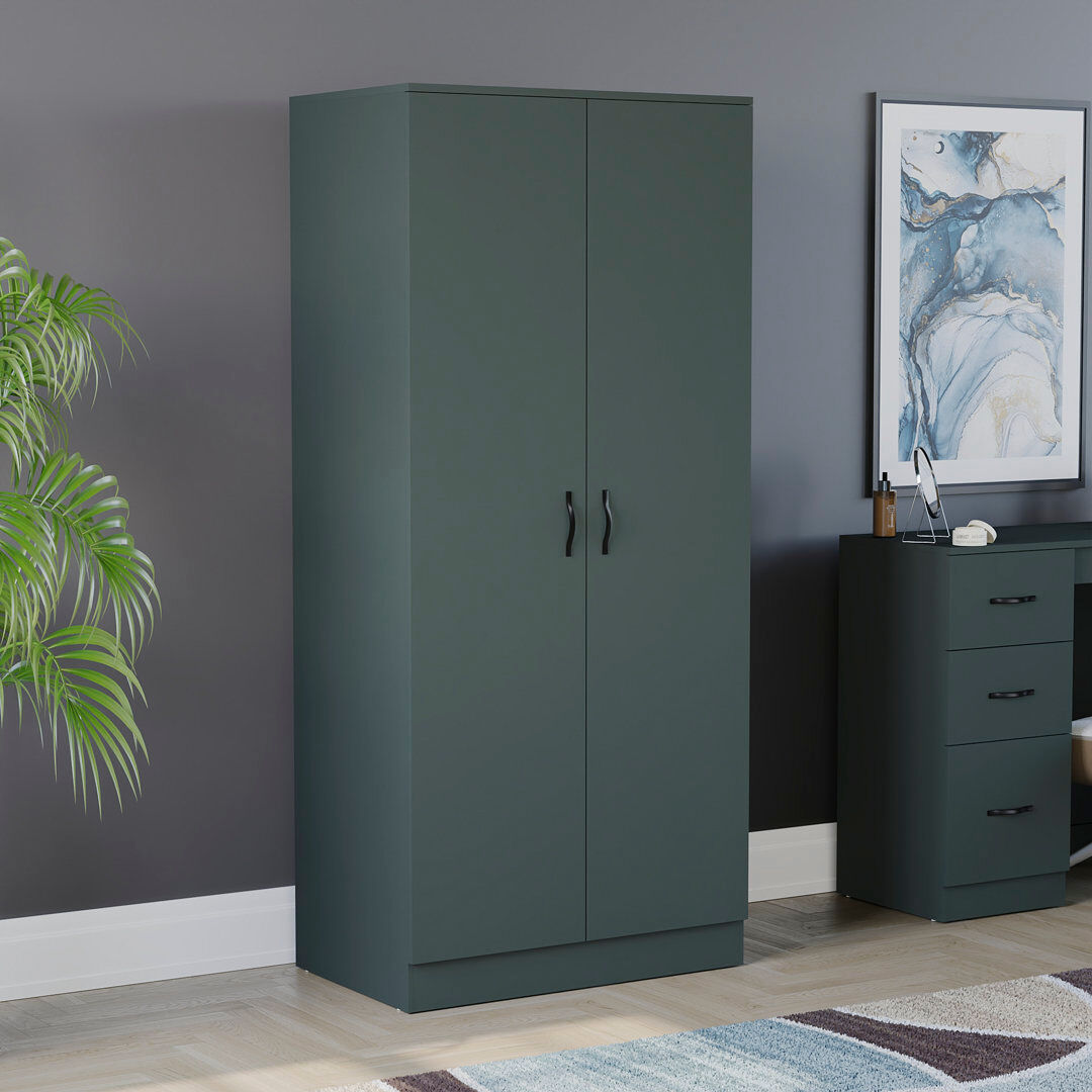 Hashtag Home Maybery 2 Door Wardrobe Paper 170cm H X 76cm W X 53cm D
