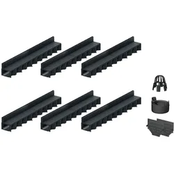 6x1m ACO Self® Hexaline 2.0 Entwässerungsrinne mit Schlitzaufsatz Kunststoff + Ablauf Vertikal