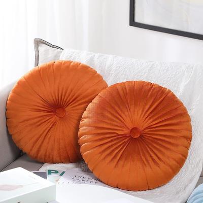 Uplifted Trends Nordic Candy Color Quilted Pumpkin Pillow Cozy Round Floor Cushion & Bay Window Seat Pillow orange