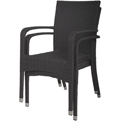 Stapelstuhl GARDEN PLEASURE "LONDON", schwarz (schwarz, schwarz, schwarz), B:55cm H:87cm T:57cm, Kunststoff, Stühle, Stapelstuhl, 2er Set, auch für die Gastronomie geeignet