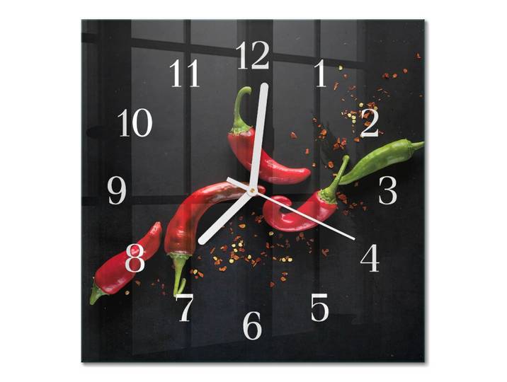 WANDUHR 30x30 cm - Chilischoten