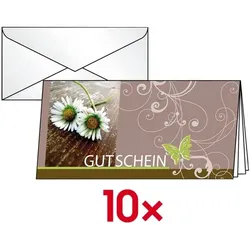 Sigel Gutschein-Karten »Favourite« mit Umschlag DC402 braun, 22x11 cm