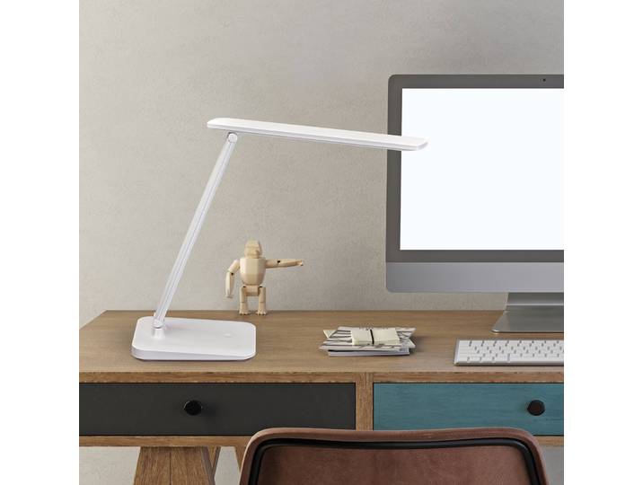Maul LED Tischleuchtelampe MAULsally, dimmbar, weiß / opal, für Arbeitszimmer / Büro, Kunststoff