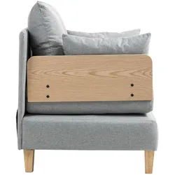 En.Casa, Sofa + Bettsofa, 1-Sitzer-Schlafsofa Seinlus 81x88x68 cm Hellgrau (1-Sitzer)