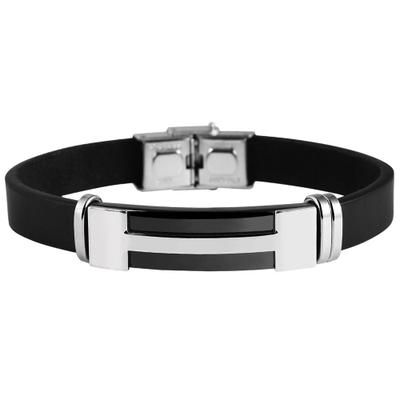 Armband ADELIA´S "Armband aus Leder 22 cm", schwarz, Armbänder, Herren, 22cm, Leder, Armband, Schöne Geschenkidee zum Valentinstag
