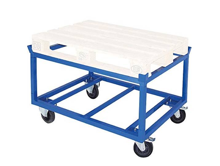 BRB Palettenroller/Rollrahmen f. Paletten, hohe Ausführung, LxBxH 1220x820x775 mm, Tragkraft 500 kg, blau