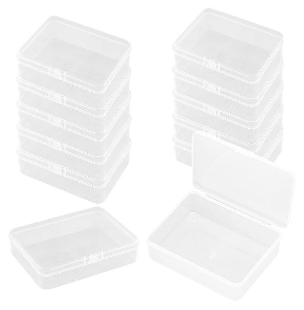 Set van 12 Selius doorzichtige plastic opbergdozen met deksel