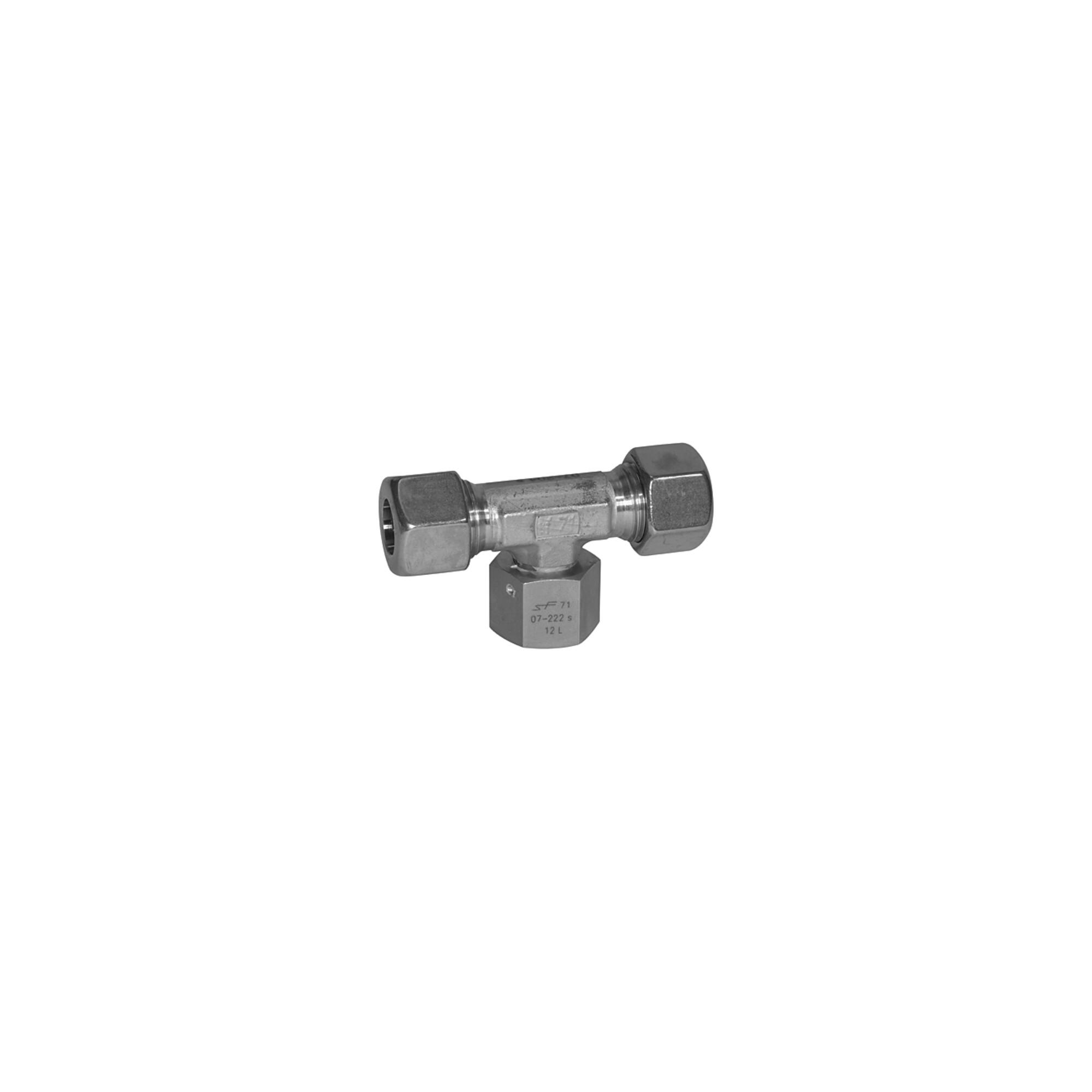Riegler Einstellbare T-Verschraubung, Dichtkegel, M22x1,5 i., ES 1.4571 (ES 545)