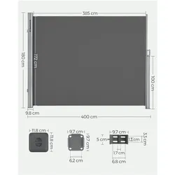 Songmics, Markise, Seitenmarkise (4 m)
