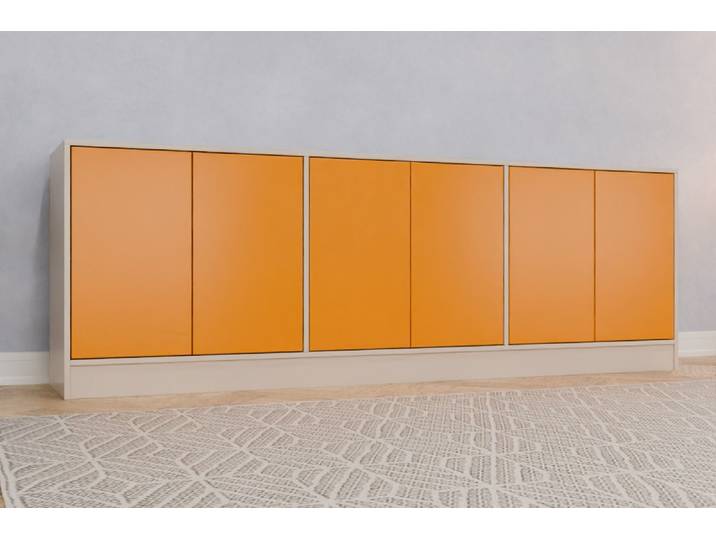 Büro Sideboard nach Maß - RAL 1037 Sonnengelb - 85x250x50cm - Individuell konfigurieren