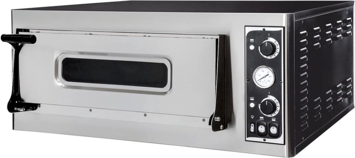 HENDI Pizzaoven met enkele ovenkamer, analoge bediening, capaciteit voor 4 pizza's, 400V/4700W