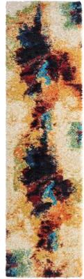 KALATY Zenith Abstract Shag Gold/Beige Area Rug