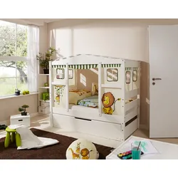 Ticaa Hausbett MINI Safari 80x160 cm Var 1 - mit Zusatzbett