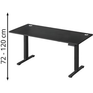 Vasagle Schreibtisch LSD136B01, schwarz / schwarz, elektrisch höhenverstellbar, 160 x 72-120 x 70 cm