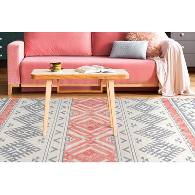 Teppich ARTE ESPINA "Ethnie 200", orange (grau, apricot), B:200cm H:10mm L:290cm, Baumwolle, Teppiche, Teppich, 3D-Design, Kurzflorteppich, Ethno-Design