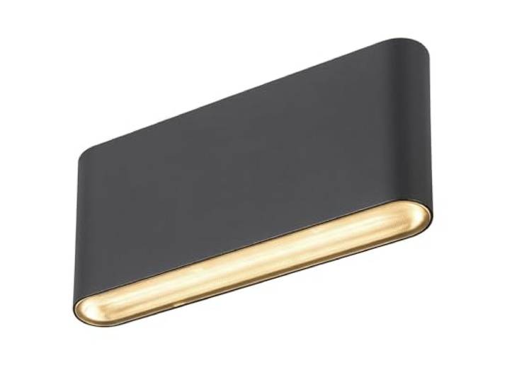 SLV OVAL 18 UP/DOWN Wandaufbauleuchte, Außenleuchte, Außenbeleuchtung von Wänden und Hauseingang 2700/3000K, 10W, schwarz