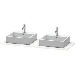 Duravit XSquare Konsole XS063GB0707 140x55cm, mit zwei Ausschnitten, Betongrau matt