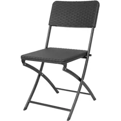 Bolero Rattan Klappstuhl Schwarz (2 Stück)