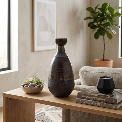 Sagebrook Home Neader Ceramic Vase - Stoneware, Novelty, Textured Gradient