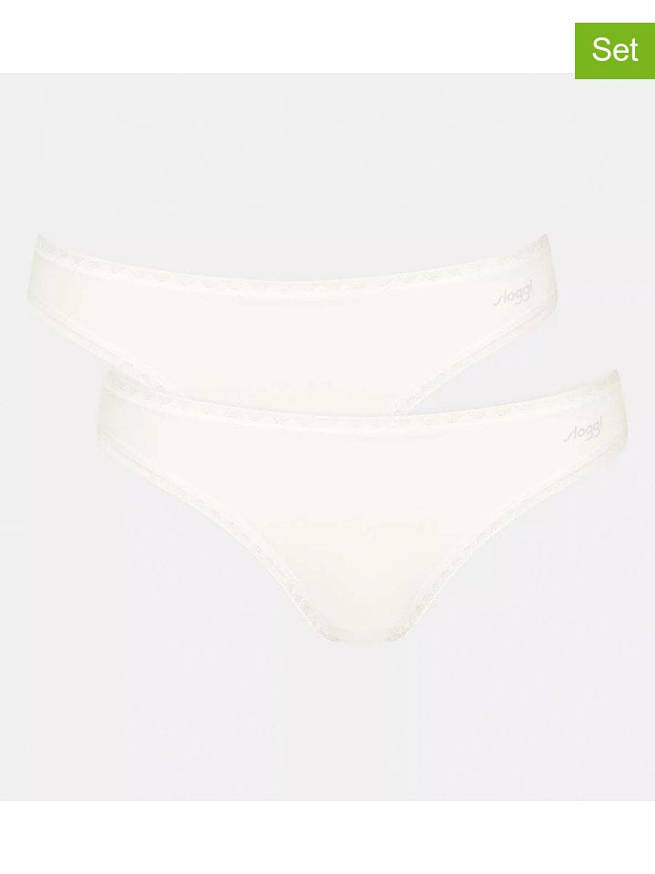 Sloggi 2er-Set: Slips "Go" in Creme - XS