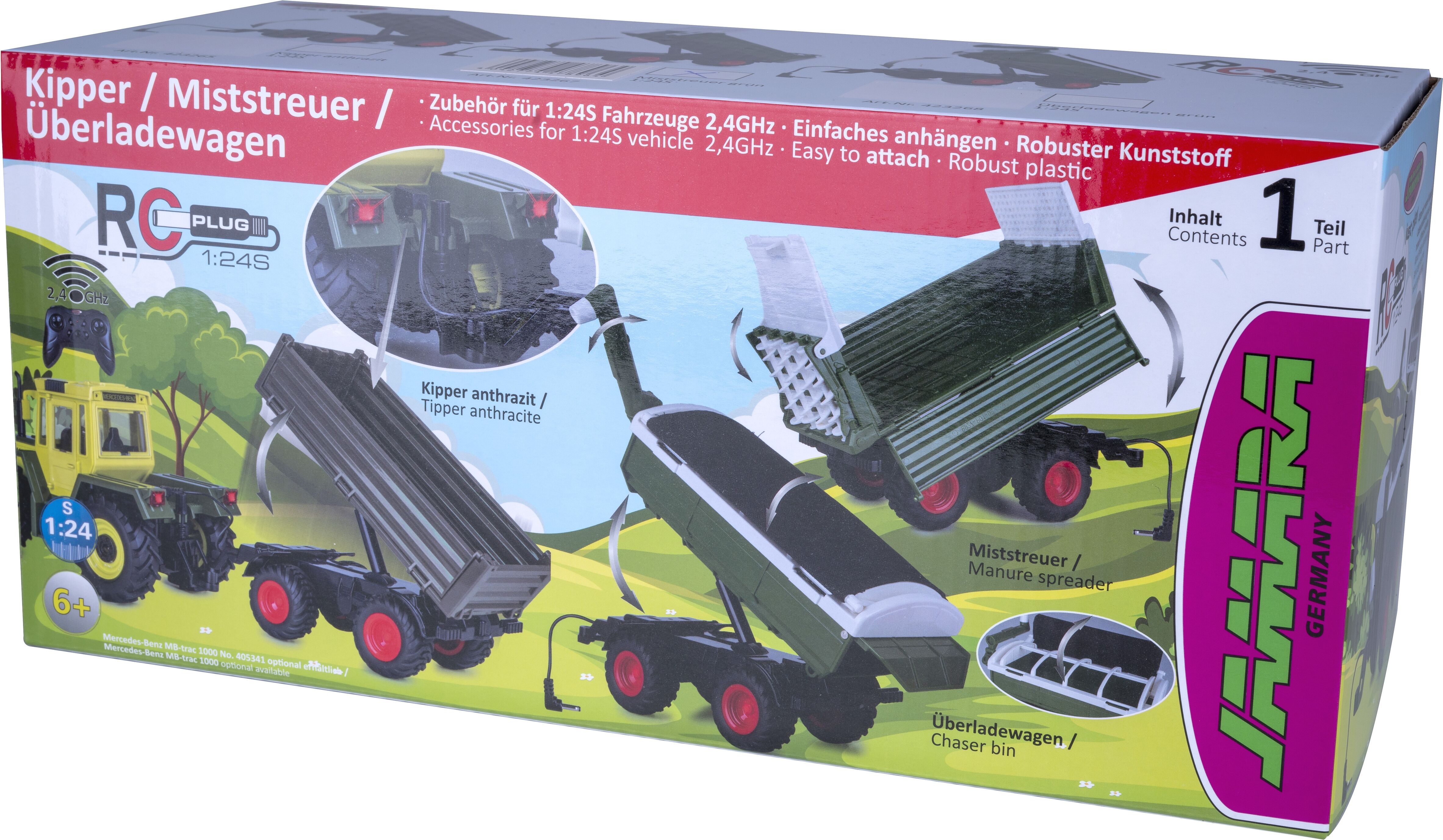 Spielzeug-Kipper JAMARA "Kipper anthrazit für RC-Traktor MB-trac 1000 S-Plug", anthrazit, Spielzeugfahrzeuge, KinderB:10cm H:9,9cm T:23,6cm, Spielzeug-Kipper, B:10cm H:9,9cm T:23,6cm
