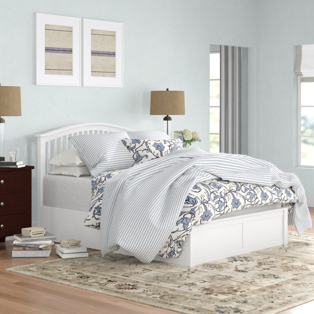 Three Posts Armory Solid Wood Ottoman Storage Bed White Double (4'6)