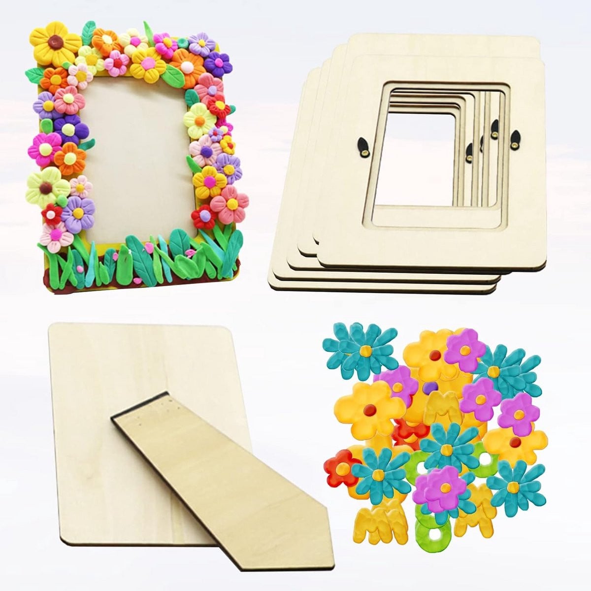 20 Stuks Onbewerkte Houten Fotolijsten voor 5 Inch Foto's voor Knutselen en Decoratie