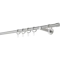 20mm,1-läufig,Rohr,Wandträger 12cm,Endstück cap Farbe: Edelstahl-Optik, Größe: 100cm