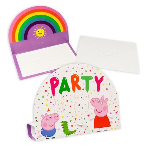 Amscan 8 Einladungs-Sets Peppa Pig (8 Stk.) (728.9906340)