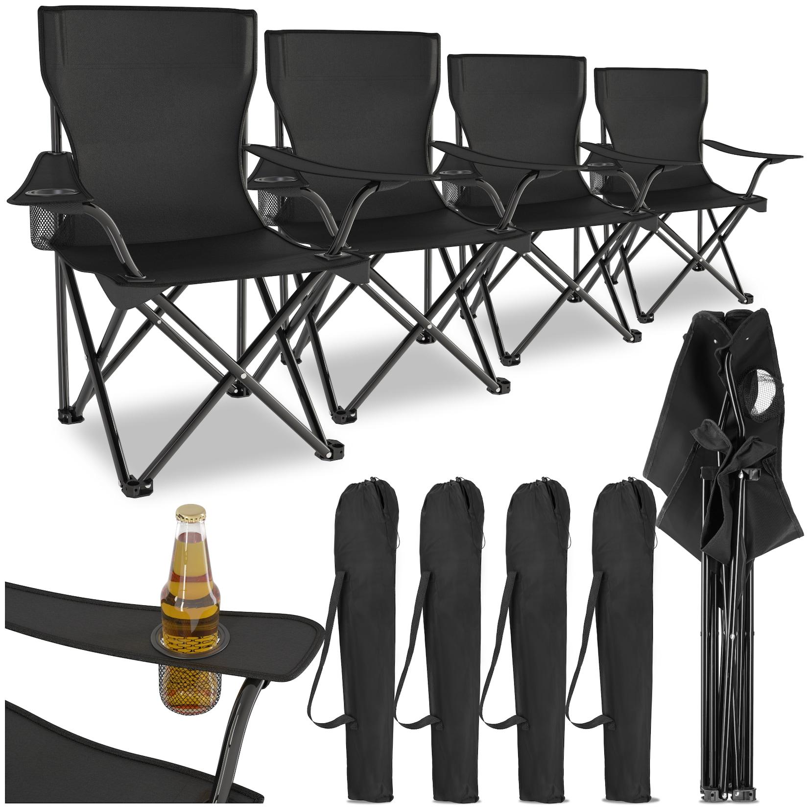 tectake® Set Campingstuhl, faltbar, geringes Gewicht, 80 x 48 x 84,5 cm