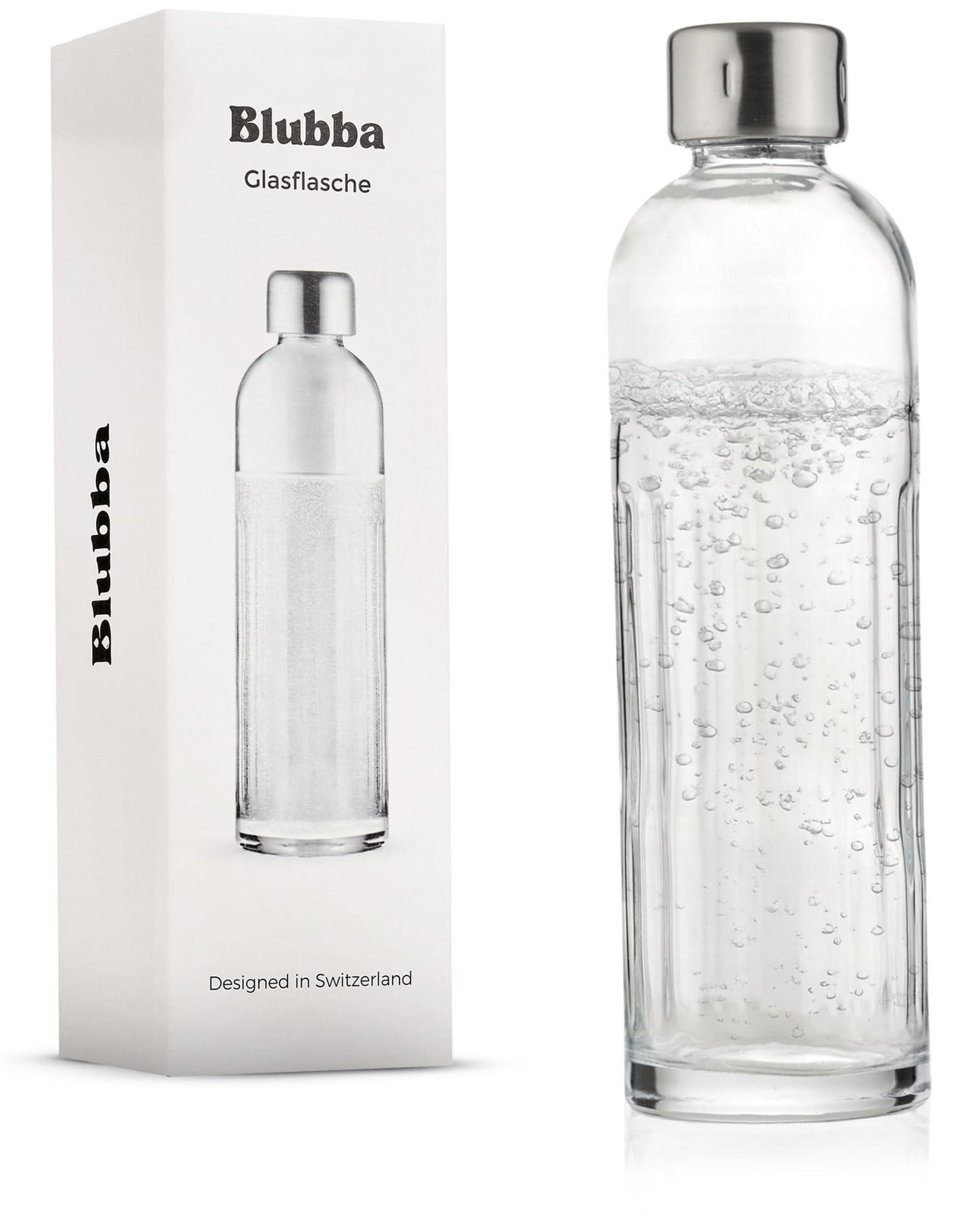 Dripio Glazen fles voor sodamaker, 0,7 liter, met roestvrijstalen afsluiting