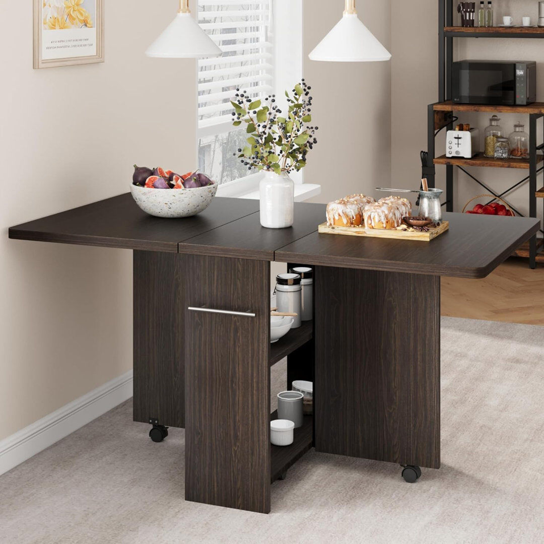 Inbox Zero Dining Set Walnut