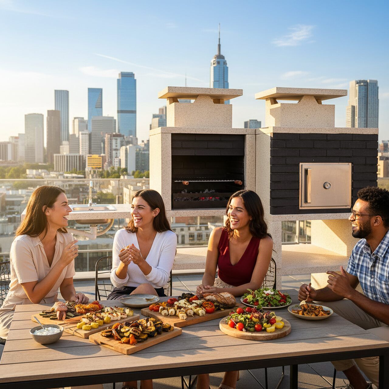 My-Barbecue Churrasqueira Contemporânea com Forno e Lava-loiça CS6140F - Cinza / Direito / Sim (+ 80€)