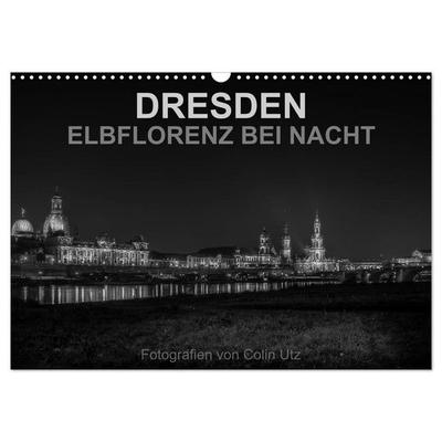 Dresden - Elbflorenz bei Nacht (Wandkalender 2026 DIN A3 quer), CALVENDO Monatskalender