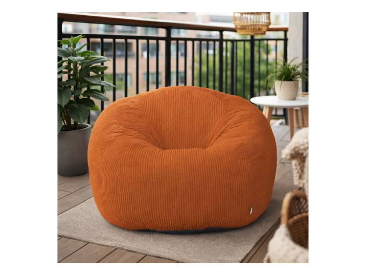 HomeMiYN Sitzsack Rund Sitzsack XXL aus Cord weiches Sofa für Wohnzimmer