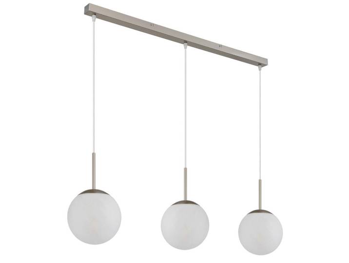 Hängeleuchte Kop, Nickelfarben, Transparent, Weiß, Metall, Kunststoff, Glas, 20x120x104 cm, CE, Lampen & Leuchten, Innenbeleuchtung, Hängeleuchten, Pendelleuchten
