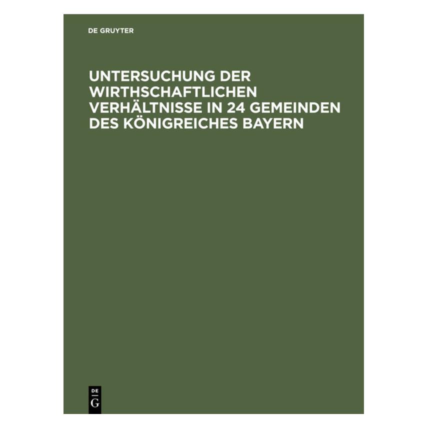 De Gruyter Untersuchung der wirthschaftlichen Verh (Deutsch, Hardcover) (67828301)
