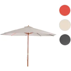 Sonnenschirm Florida, Gartenschirm Marktschirm, Ø 3,5m Polyester/Holz 7kg ~ creme