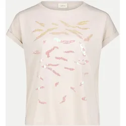 T-Shirt mit Pailletten Beige 36