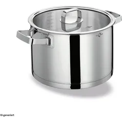 neuetischkultur Fleischtopf Edelstahl/Glasdeckel, Pfanne + Kochtopf, Silber