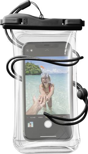 Cellularline Fenstertasche Universal Universal Transparent, Schwarz Mit Handschlaufe, Mit Umhängeschlaufe, Wasserdicht SOFTGALA35T