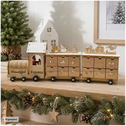HTI-Living Adventskalender Weihnachtszug Natur (24 Türchen)