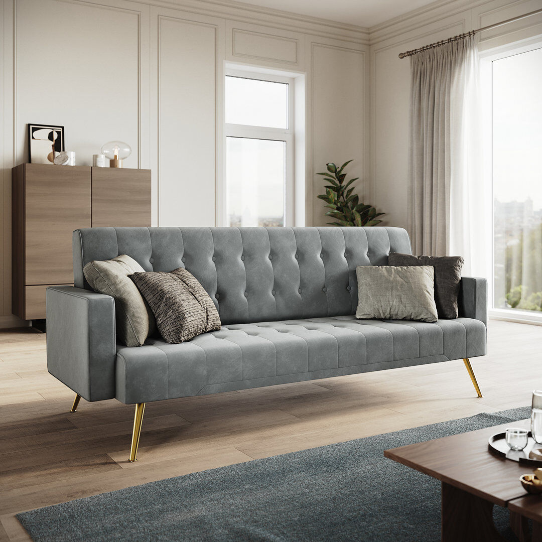 Fairmont Park 176*60*75cm Multi-functional Premium Plush Comfort Sofa for Living Room Grey 75cm H X 176cm W X 60cm D