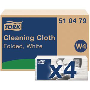 Tork Einwegtücher exelCLEAN, 510479, W4, weiß, 1-lagig, Vlies, gefaltet, 35,5 x 41,5 cm, 4 x 120 Blatt