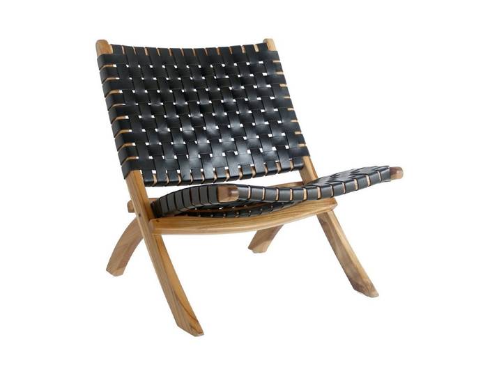 House Nordic Relaxsessel in Schwarz, Leder - 66x73x74cm (BxHxT)