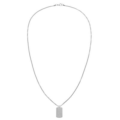 Kette mit Anhänger TOMMY HILFIGER "Schmuck Edelstahl Halsschmuck Venezianerkette", silber (edelstahlfarben), Halsketten, Herren, Edelstahl, L: 61 B: 2,4mm, B:2,4mm