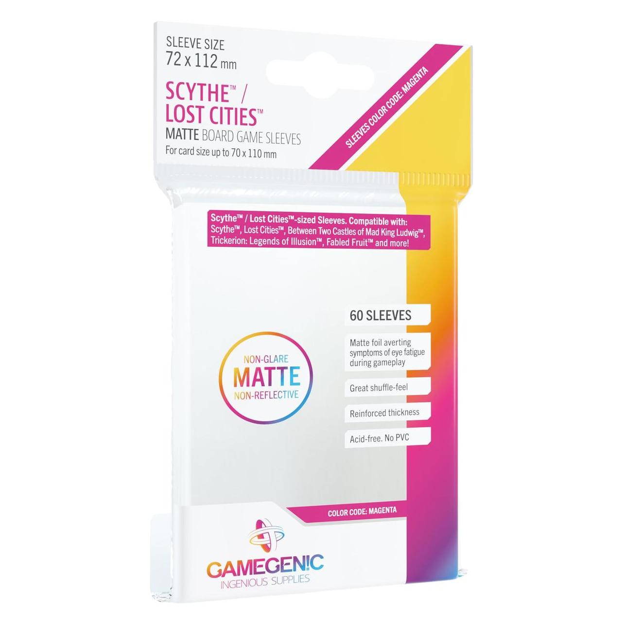 Gamegenic GGS10058 - MATTE Scythe und/oder Lost Cities Hüllen 72 x 112 mm - Transparent (60 Hüllen) (GGS10058)